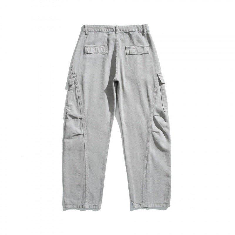 Herren Cargo-Hose im Utility-Stil mit Klappentaschen und geradem Bein Drune