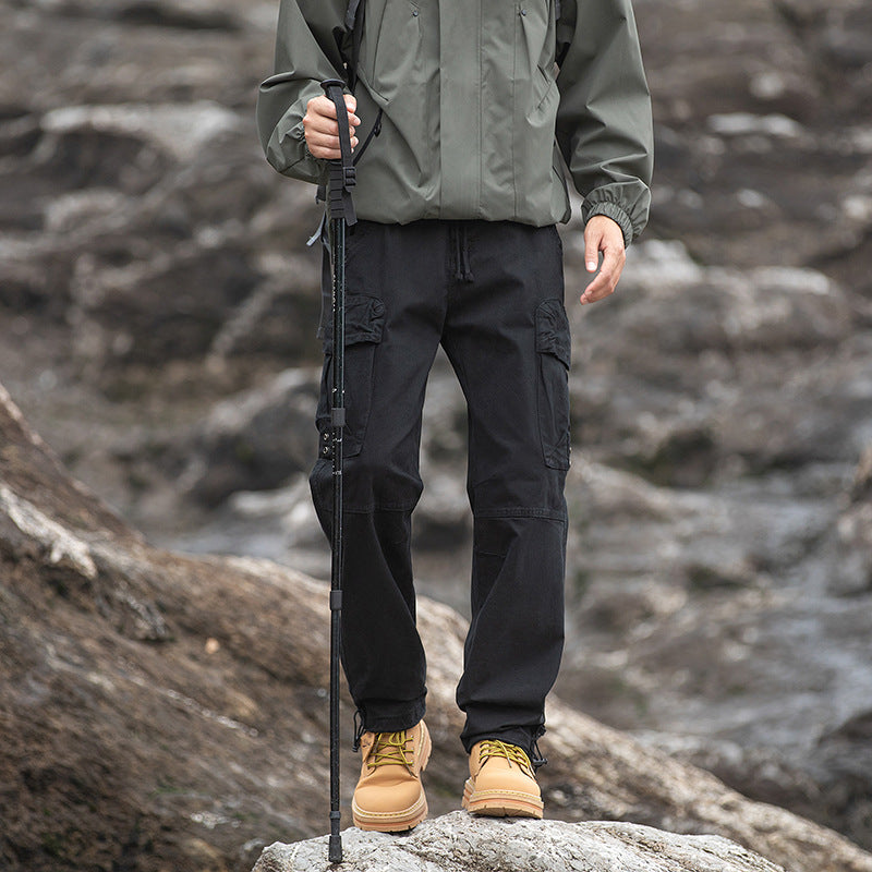Herren Outdoor-Cargo-Hose mit verstellbarem Tunnelzugbund, Knieverstärkung und Mehrfachtaschen Drune