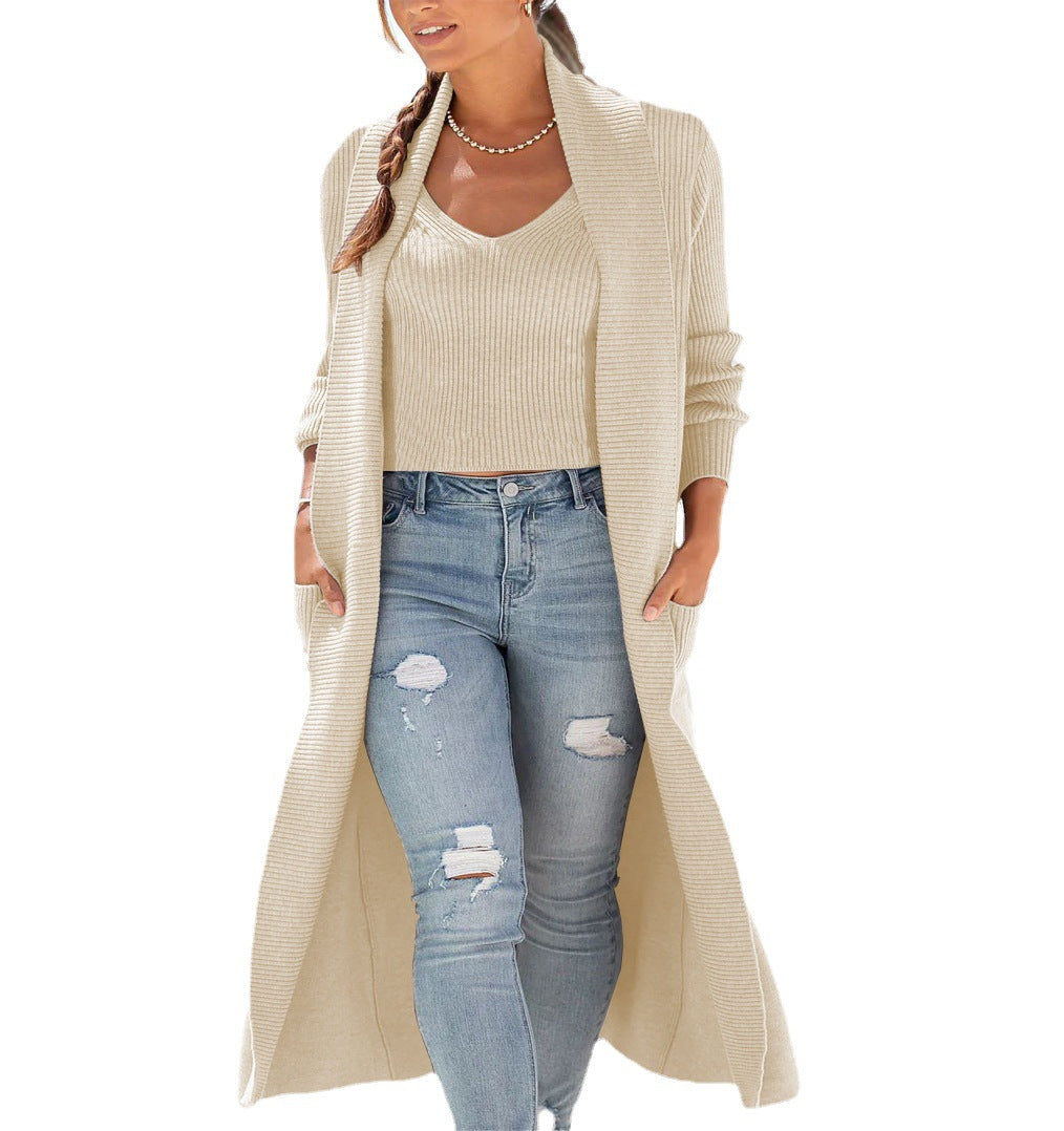Damen Strickjacke mit offenem Schnitt und feiner Rippstruktur Drune