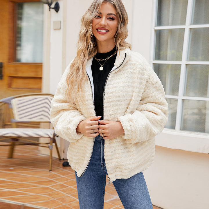 Damen Baumwoll-Fleecejacke mit Reißverschluss Drune