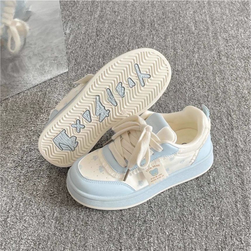 Damen Sportliche Sneaker mit niedlichem Tiermotiv und elastischen Schnürsenkeln Drune