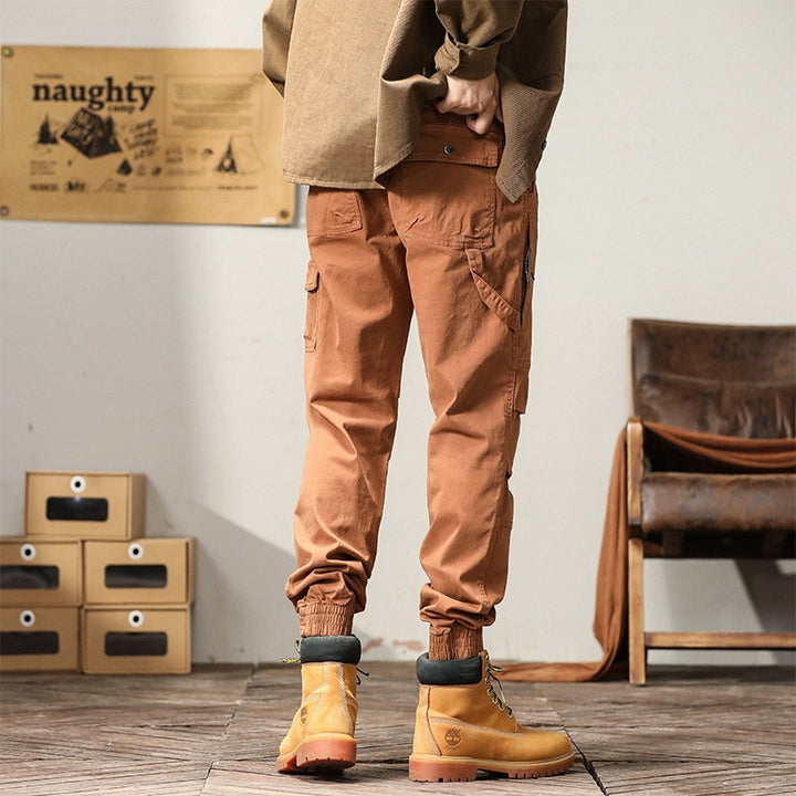 Herren Cargo-Joggerhose mit Tunnelzug, elastischen Bündchen und verstärkten Kniepartien Drune