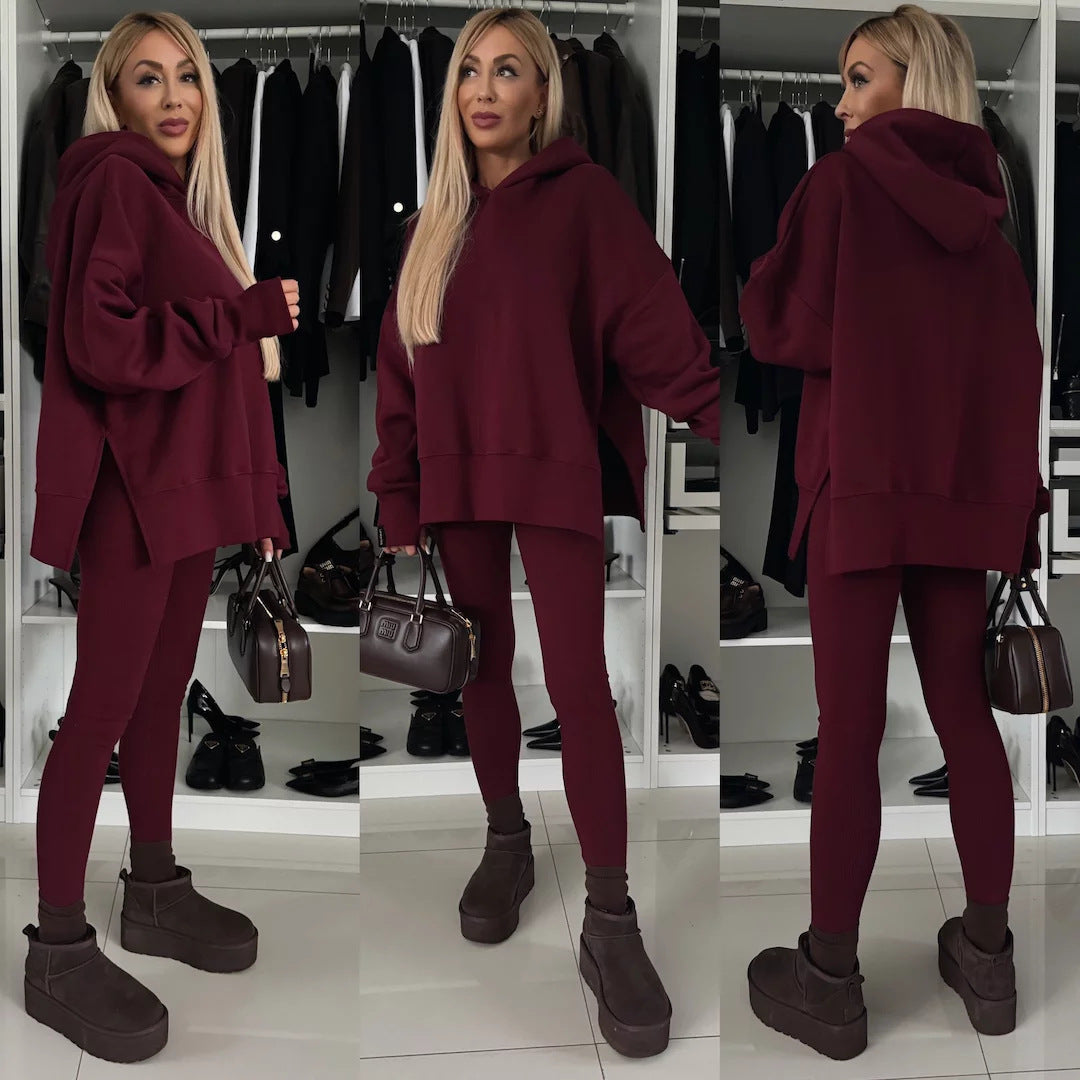 Damen Oversized Kapuzenpullover im Leopardenmuster Drune