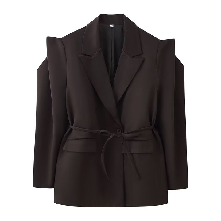 Damen 1100+ taillierter Blazer mit Tunnelzug, schmaler Kordel und Pattentaschen Drune