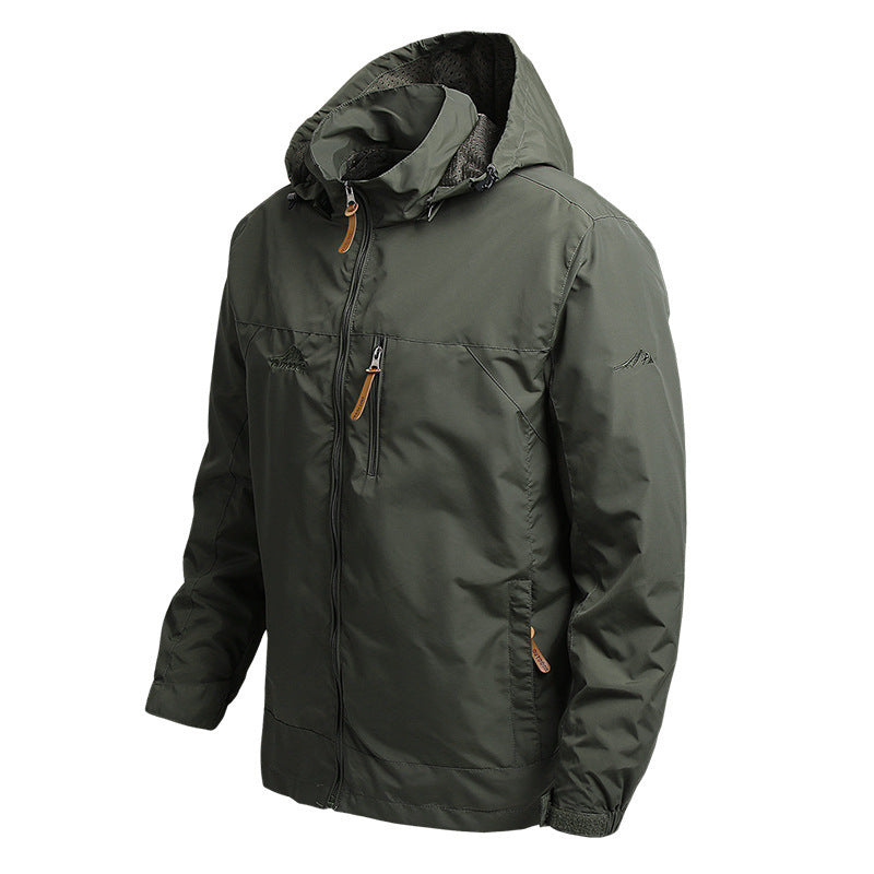 Herren Leichte atmungsaktive Reise-Softshelljacke mit Kapuze und Brustreißverschluss Drune