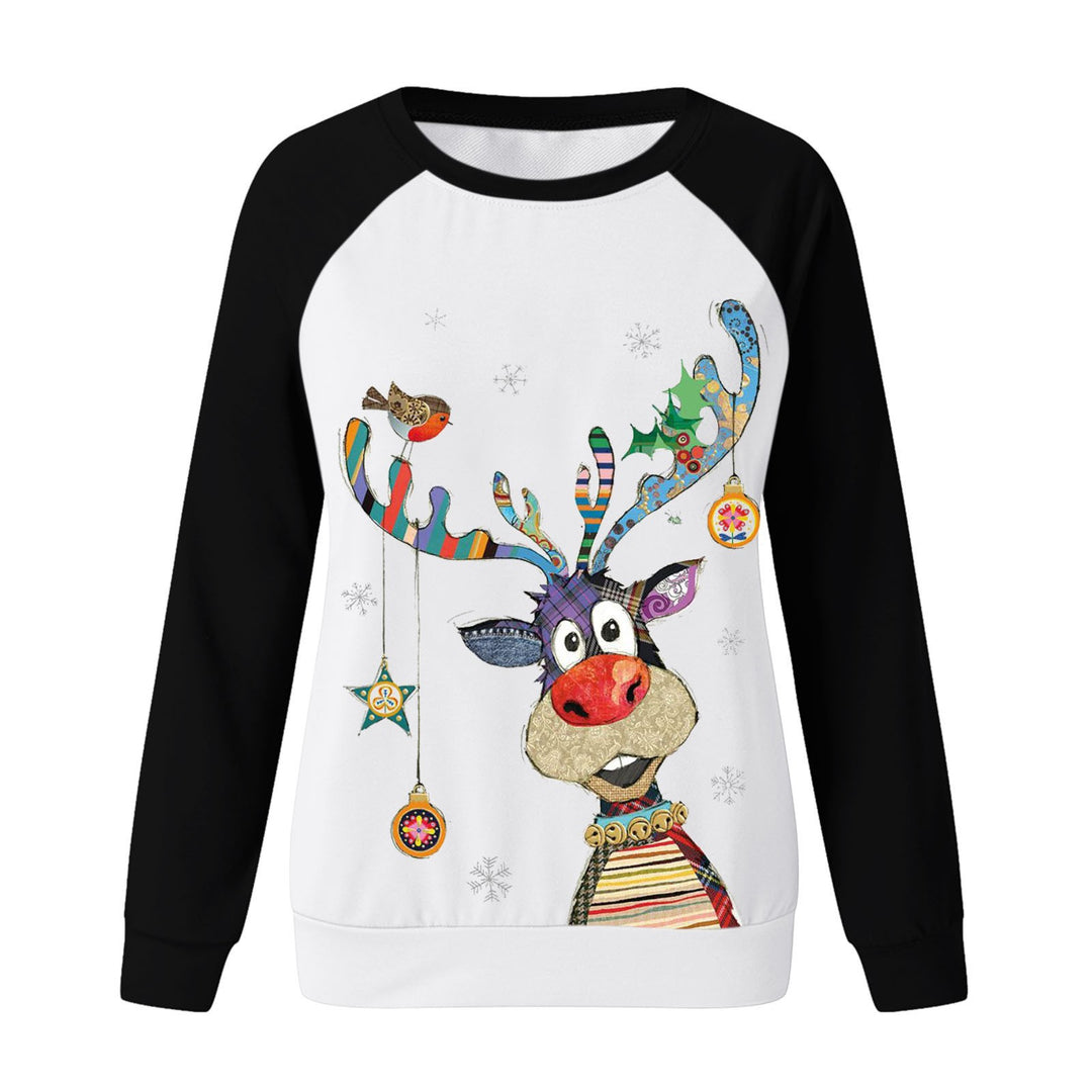 Damen Sweatshirt mit festlichem Rentier-Motiv Drune