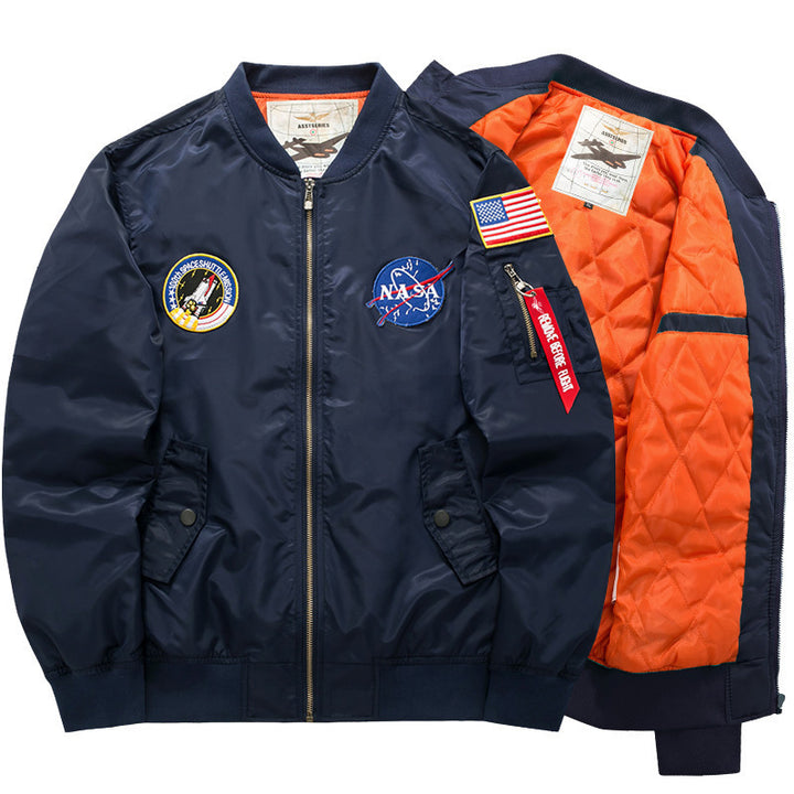 Herren Stylische Bomberjacke mit NASA-Patches Drune
