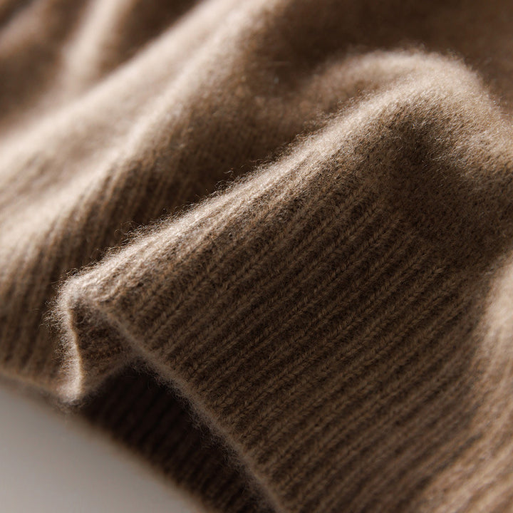 Herren Feiner Stehkragenpullover aus Kaschmir‑Blend mit gerippten Abschlüssen und schlanker Silhouette Drune