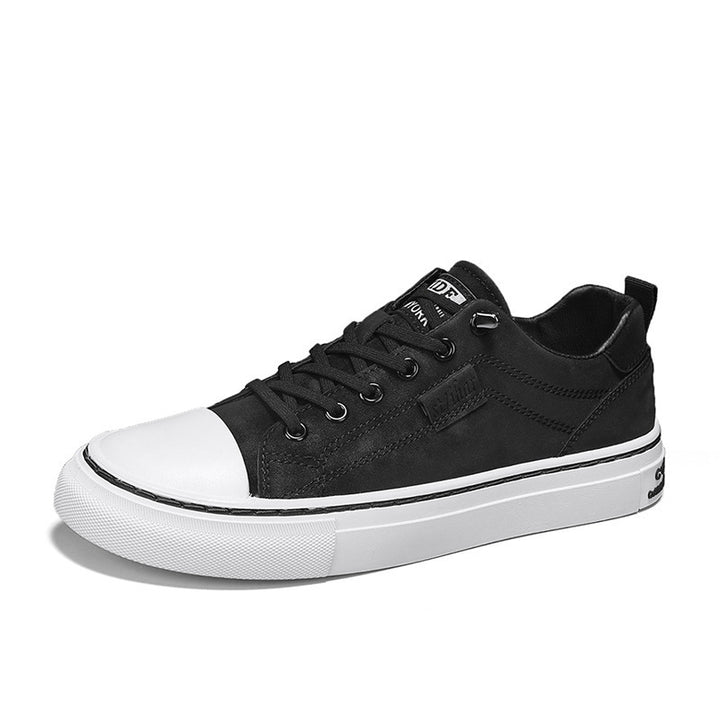 Herren klassische Low-Top Sneaker im Canvas-Look mit verstärkter Zehenkappe und gepolstertem Komfortfußbett Drune
