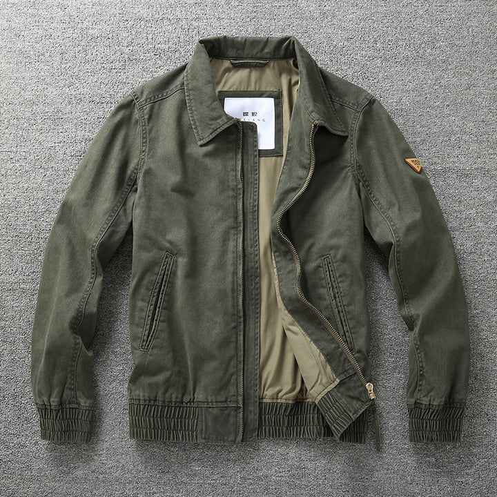 Herren legere Canvas-Fieldjacke mit Reißverschluss und elastischem Saum Drune