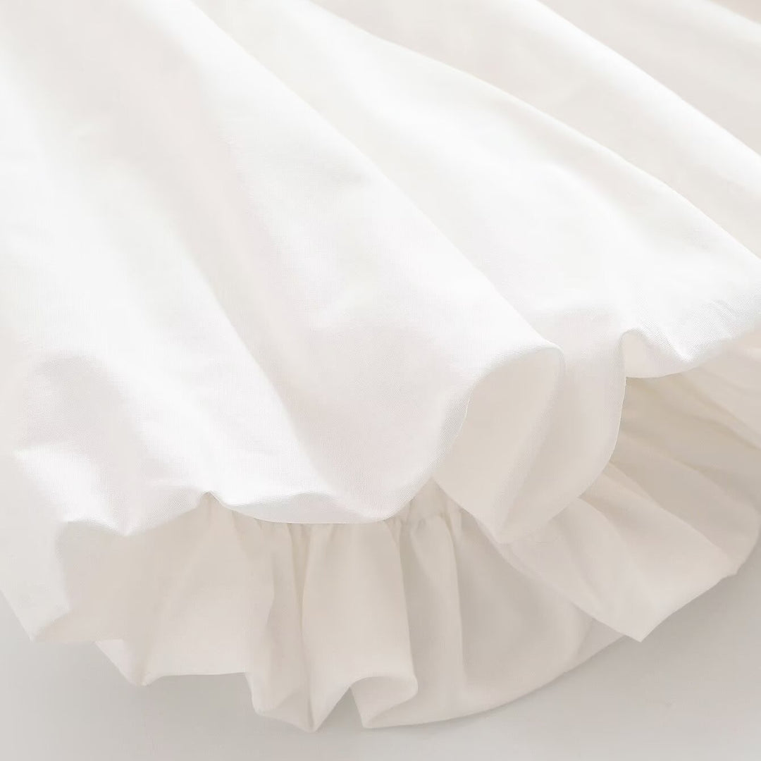 Damen Weites Cape-Top aus fließendem Satin mit Rundhalsausschnitt Drune