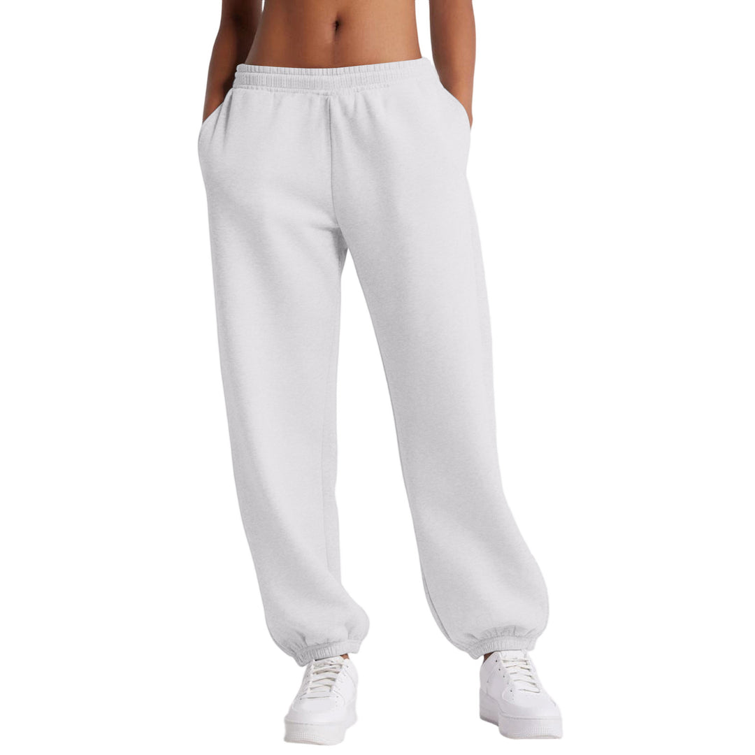 Damen nan schmale High‑Waist Sweat-Jogginghose mit hohem Komfortbund, verstellbarem Kordelzug und elastischen Knöchelbündchen Drune