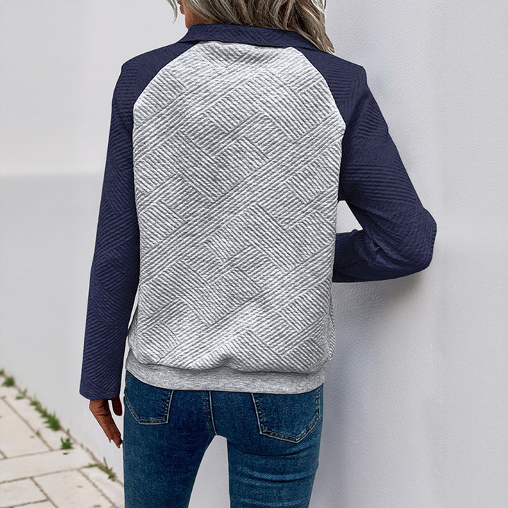 Damen Modischer Sweatshirt mit abnehmbarem Kragen Drune