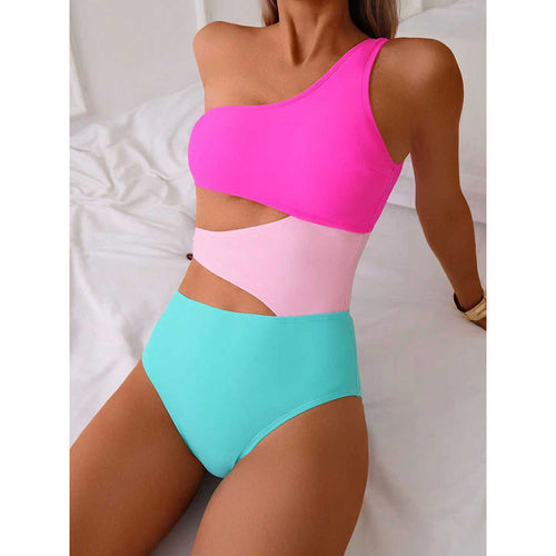 Damen asymmetrischer Badeanzug mit Cut-Outs Drune