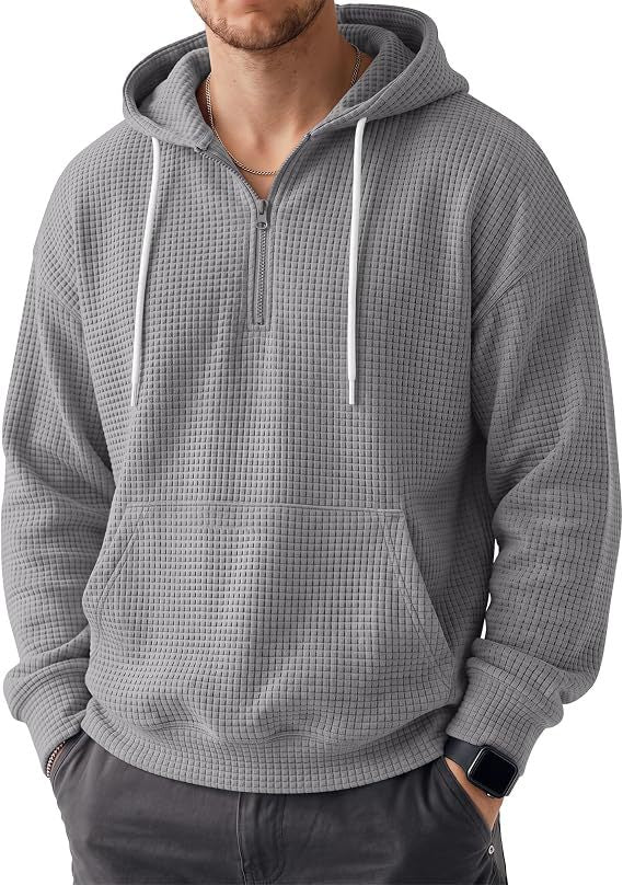 Herren Bequemer Kapuzenpullover mit Reißverschluss Drune