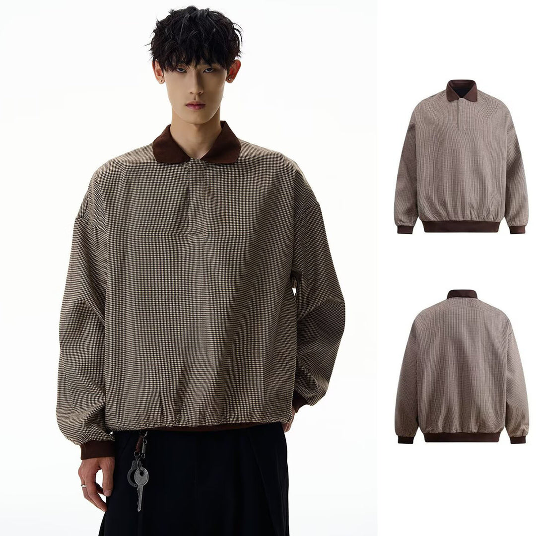 Herren Modischer Pullover mit Kragen Drune