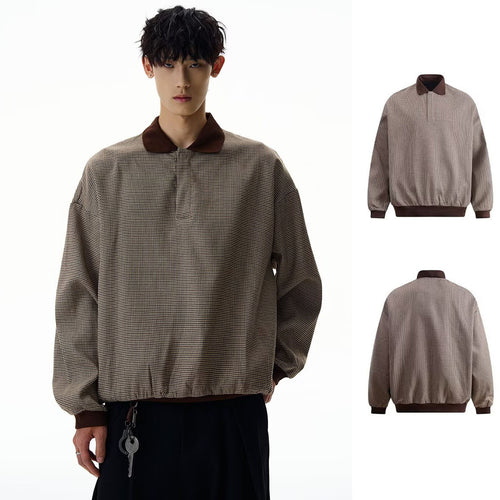 Herren Modischer Pullover mit Kragen Drune