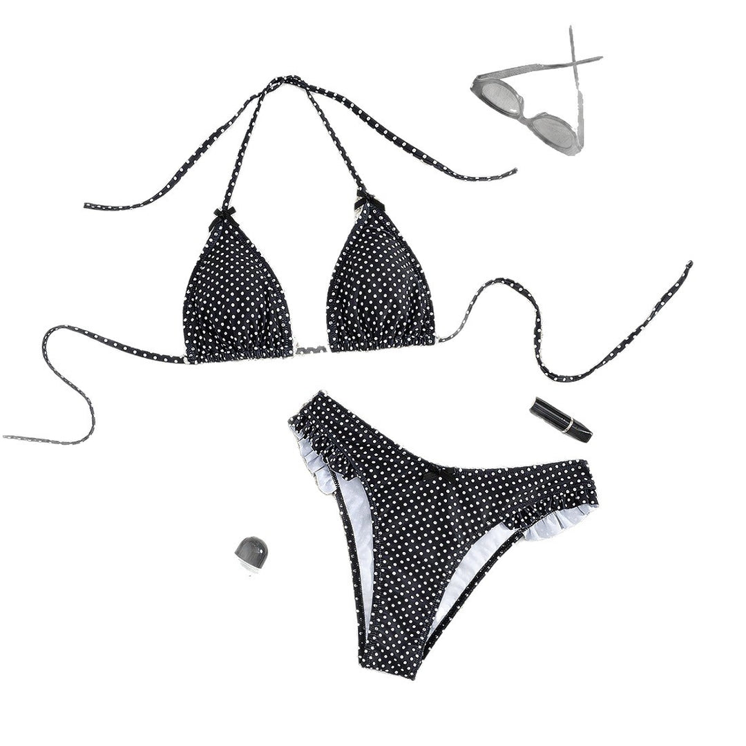 Damen Triangel-Bikini-Set mit verspielten Punkten Drune