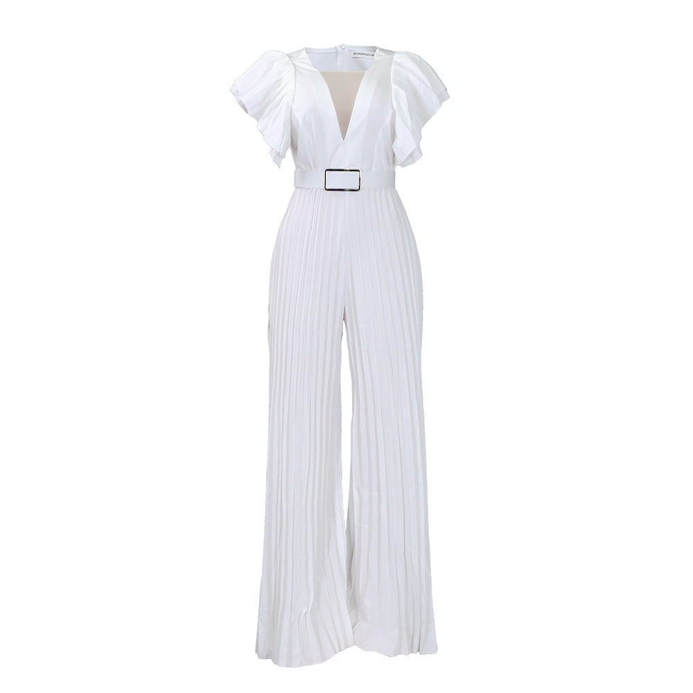 Damen Jumpsuit mit Rüschen und Plisseedetails Drune