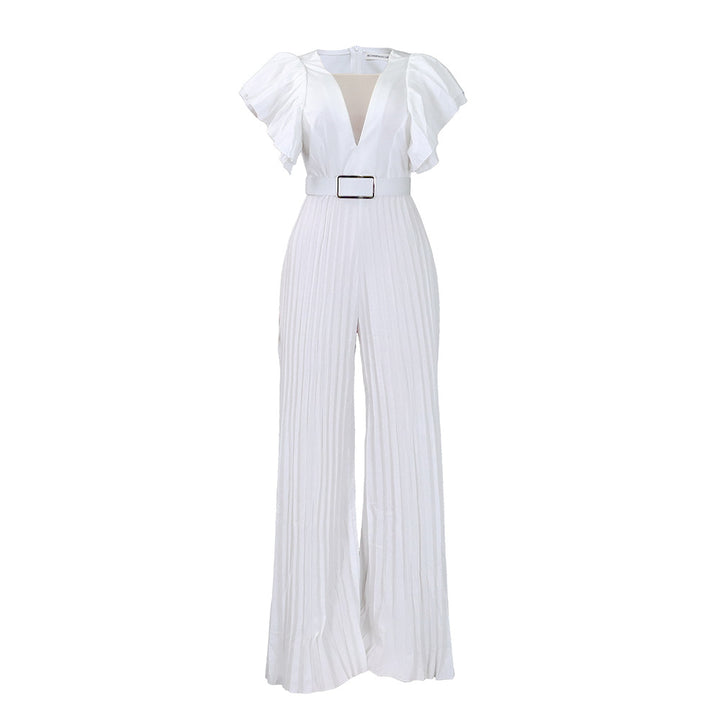 Damen Jumpsuit mit Rüschen und Plisseedetails Drune