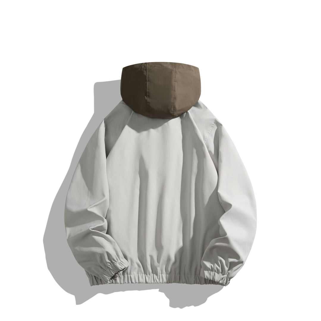 Unisex Leichter Anorak mit Kontrastkapuze und halbem Reißverschluss Drune