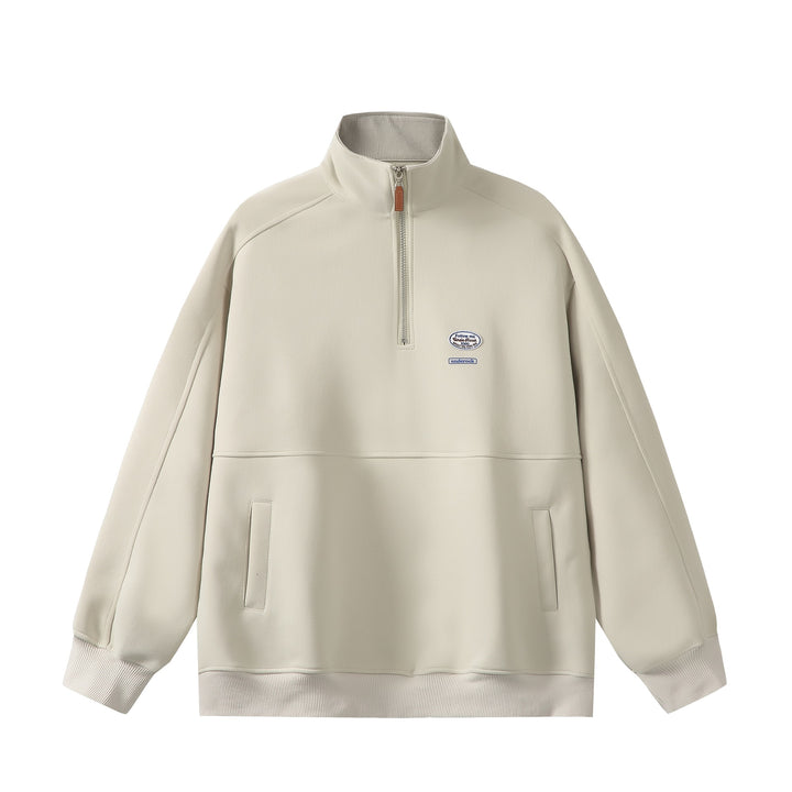 Herren Halbzip-Sweatshirt mit Stehkragen, Kängurutasche und Relaxed-Schnitt Drune