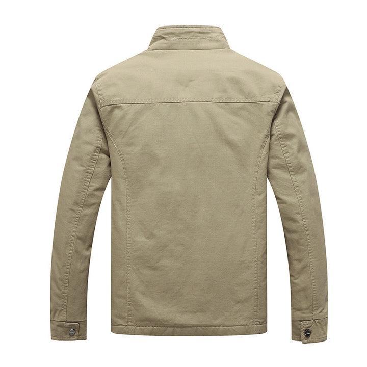 Herren Utility-Fieldblouson aus Baumwoll-Canvas mit Teddyfutter und Stehkragen Drune