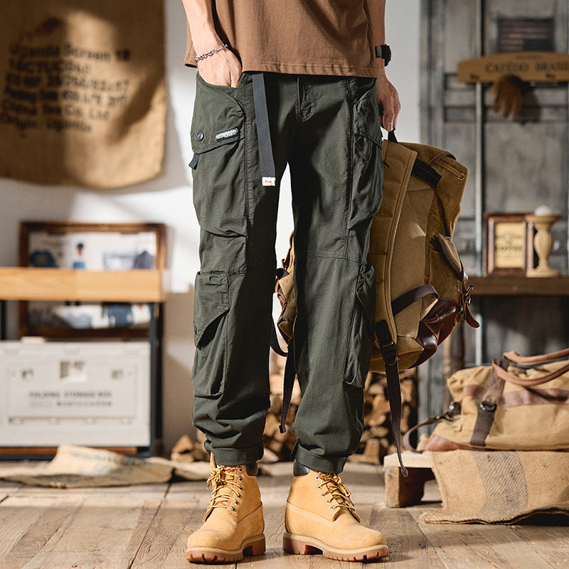 Herren Cargo-Hose im Utility-Stil mit verstärkten Knien und verstellbarem Saum Drune