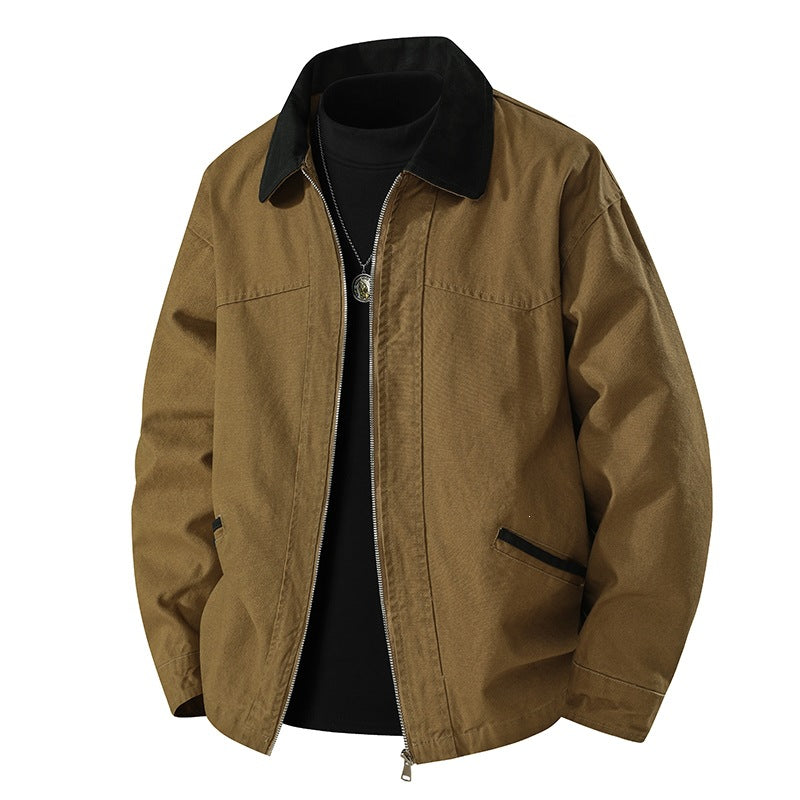 Herren Lässige Freizeitjacke mit hohem Kragen Drune
