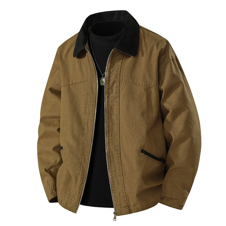 Herren Lässige Freizeitjacke mit hohem Kragen Drune