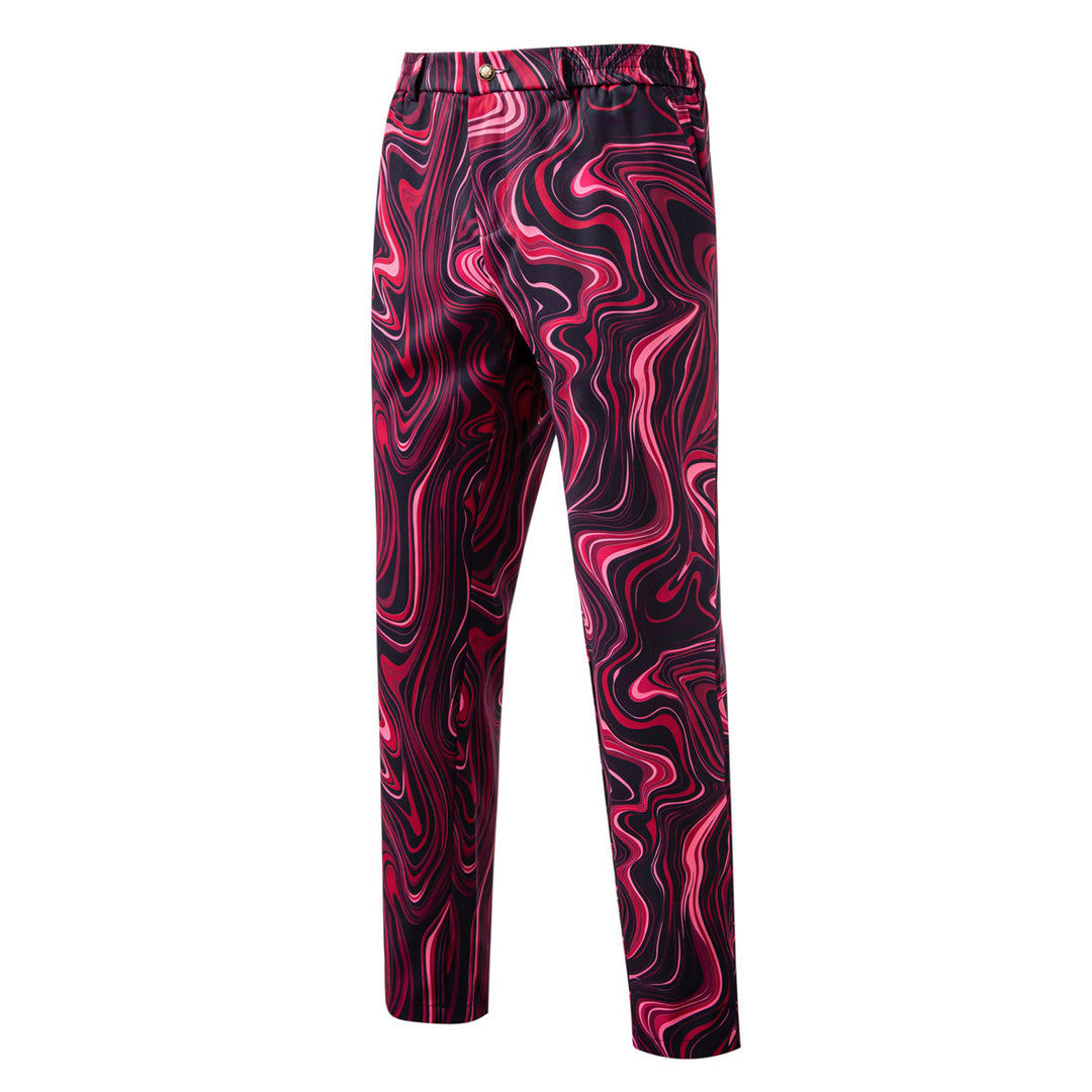 Herren Zweiteiliges Statement-Sakko und Anzughose mit psychedelischem Swirl-Print Drune
