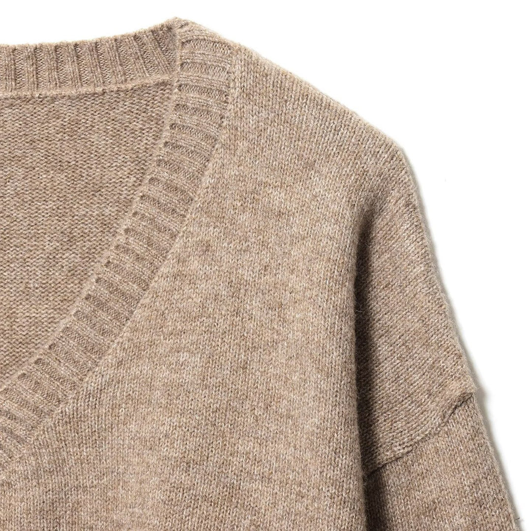 Damen komfortabler V-Ausschnitt Pullover Drune