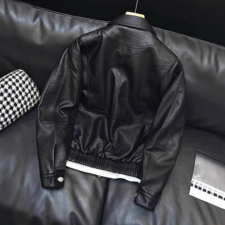 Damen Modische Lederjacke Drune