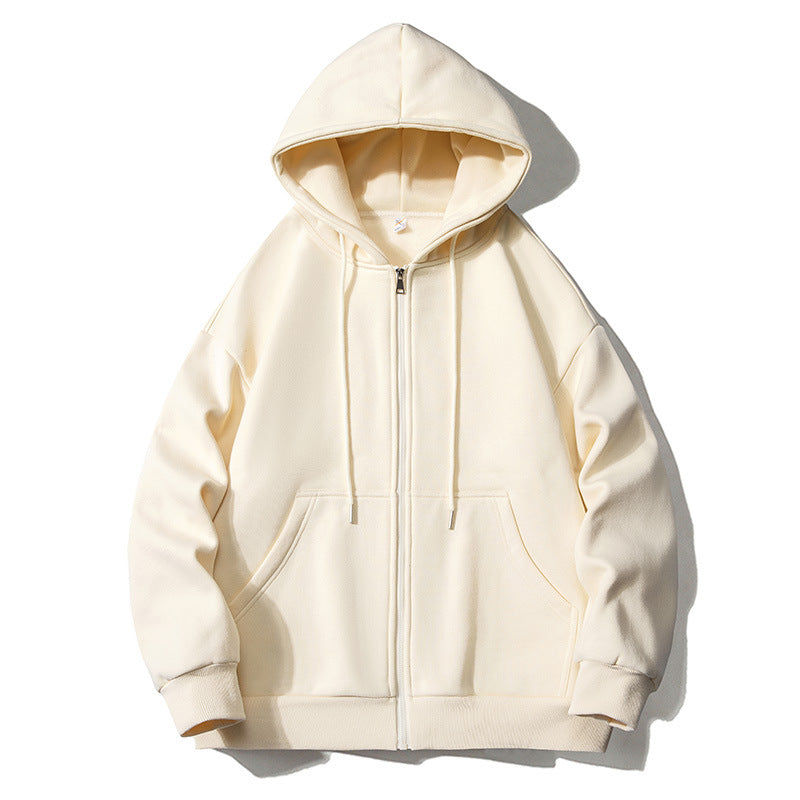 Herren Kapuzensweatjacke mit durchgehendem Reißverschluss, Oversize‑Schnitt und Raglanärmeln Drune