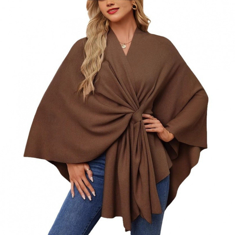 Damen modischer Wickelmantel mit trendigem Design Drune