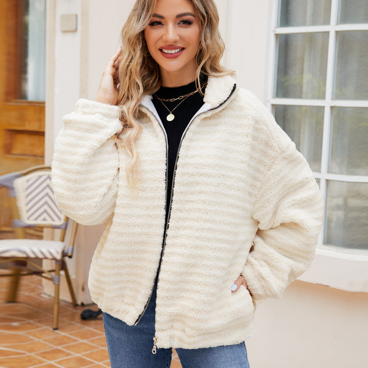 Damen Fleece-Jacke mit kontrastierendem Reißverschluss Drune