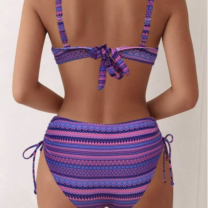 Damen Hochtailliertes Bikini-Set mit verstellbaren Trägern Drune