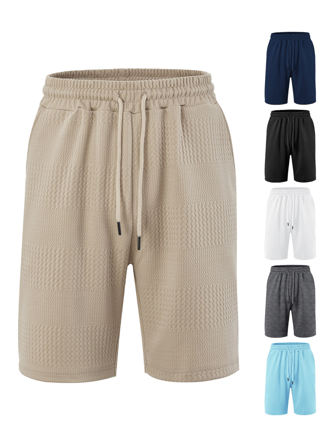 Herren Sportliche Kurze Hosen mit innovativer Textur und elastischem Bund Drune
