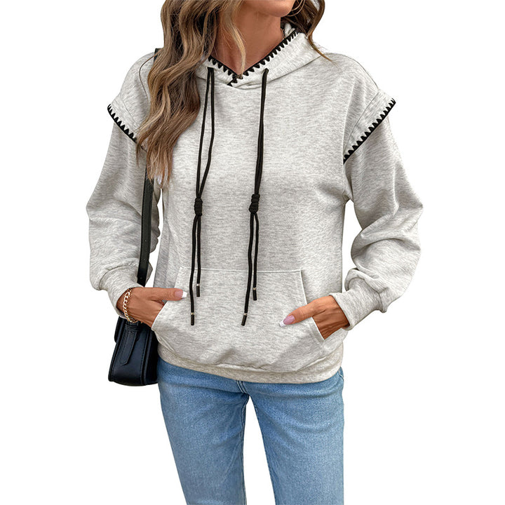 Damen Bequemer Hoodie mit dekorativer Naht Drune