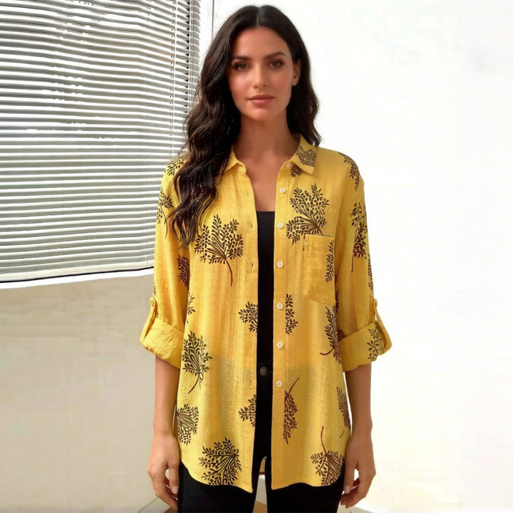 Damen Blusenshirt mit blumigem Motiv und legerem Schnitt Drune
