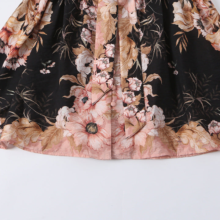 Damen Kurzkleid im Kimono-Stil mit Taillengürtel und V-Ausschnitt Drune