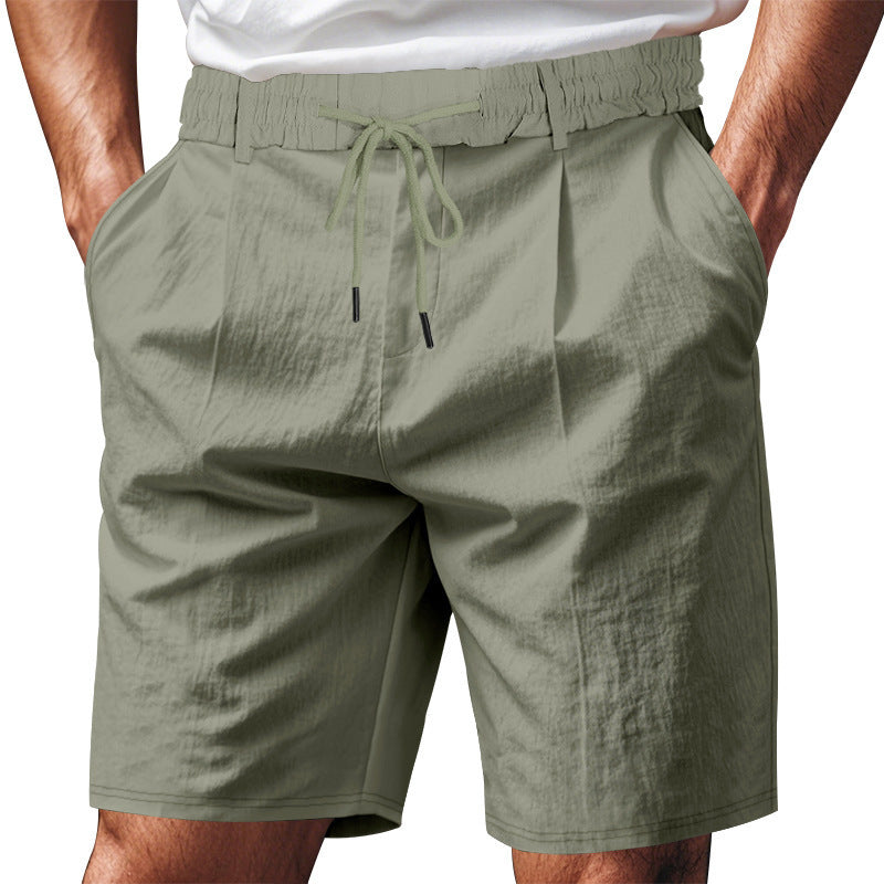 Herren nan knielange leichte Funktionsshorts mit Elastikbund, Kordelzug und tiefen Eingrifftaschen Drune