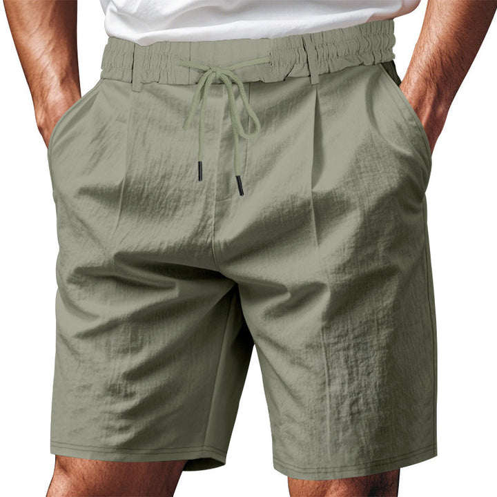 Herren nan knielange leichte Funktionsshorts mit Elastikbund, Kordelzug und tiefen Eingrifftaschen Drune