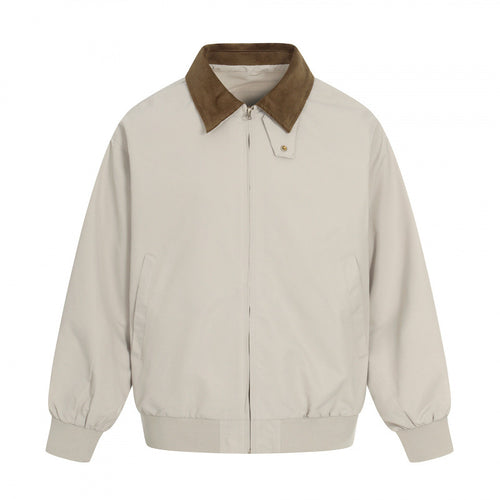 Herren Harrington-Jacke mit Cordkragen, geripptem Saum und dezenter Frontzipper Drune