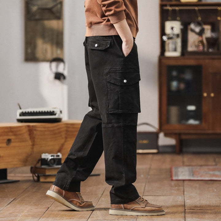 Herren Robuste Relaxed-Fit Cargohose mit verstärkten Knien und Mehrfach-Taschen Drune