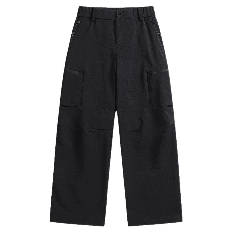 Herren weite Utility-Cargohose mit Reißverschluss‑Taschen und vorgeformten Knien Drune