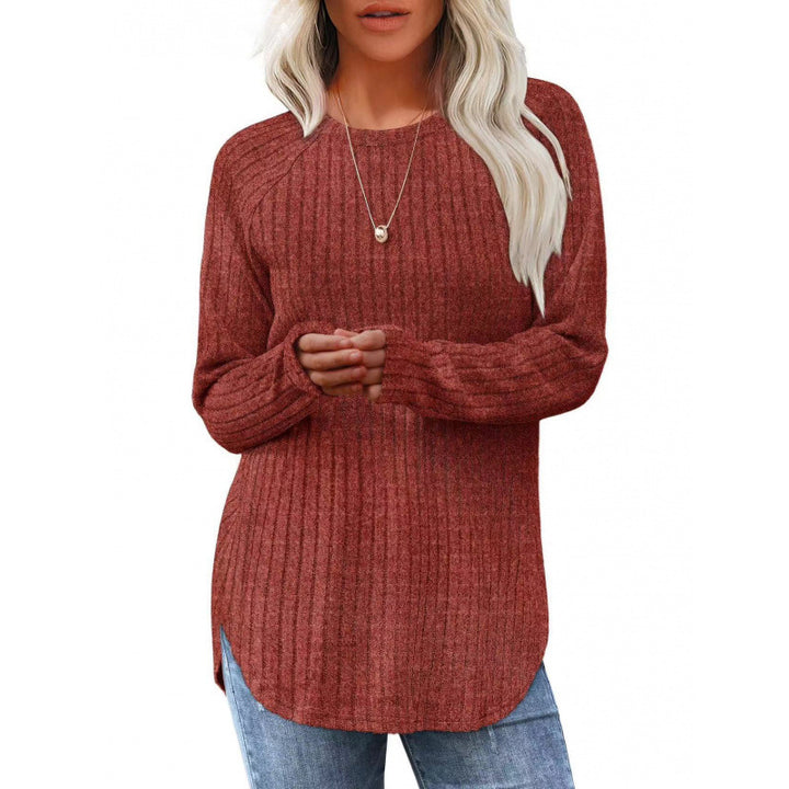 Damen lässiger Pullover mit geripptem Muster und weitem Schnitt Drune