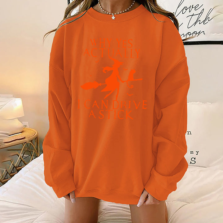 Damen Sweatshirt mit kreativem Hexenmotiv Drune