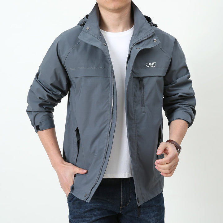 Herren Leichte Kapuzen‑Softshelljacke mit wasserabweisender Oberfläche und Reißverschluss‑Brusttasche Drune