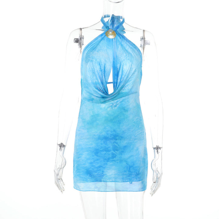 Damen Neckholder Minikleid mit elegantem Schnitt Drune